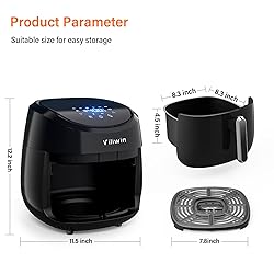 VILIWIN Air Fryer 8 Preset Menus 4.5 QT Digital