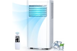 Rintuf Portable Air Conditioner, 8000 BTU AC Unit with Dehumidifier & Fan Modes, Up to 350 Sq.Ft, Remote Control, 24H On/Off Timer, Quiet Air Conditioner for Room, Window Mount Kit
