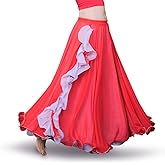 ROYAL SMEELA Chiffon Belly Dance Skirt Slit Tribal Bellydance Skirts Belly Dancer Costumes for Women Carnival Outfit