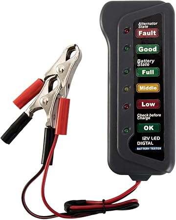 Amazon 12v 車 バッテリーチェッカー バッテリーテスト バッテリー直結 バッテリーオルタネーターテスター 自動車のオートバイ 6 Ledの表示 のためのバッテリー条件オルタネーターの充電をテスト 携帯型 テスター バッテリーチェッカー 車 バイク