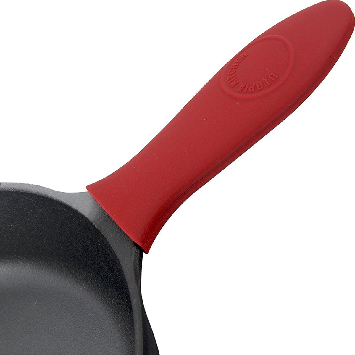 12.5 Inch PreSeasoned Cast Iron Skillet with Silicone Handle Utopia