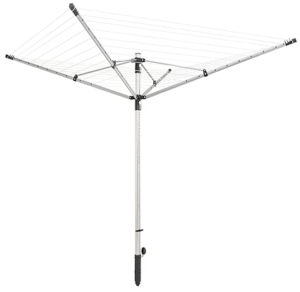 Leifheit 85359 LinoLift 500 Wäscheschirm, Aluminium/pulverbeschichteter Stahl/PP/Polyester, 200 x 12,5 cm, schwarz/grau