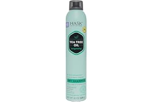 HASK Tea Tree Invigorating Dry Shampoo for Oily, Itchy Scalps – Absorbs Oil, Rebalances Scalp, Hypoallergenic, No Sulfates or Parabens, Cruelty-Free – 8.1oz