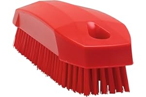 Vikan 64404 Brush,Nail,Stiff,PP/PBT,Red