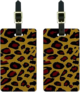 leopard luggage tag