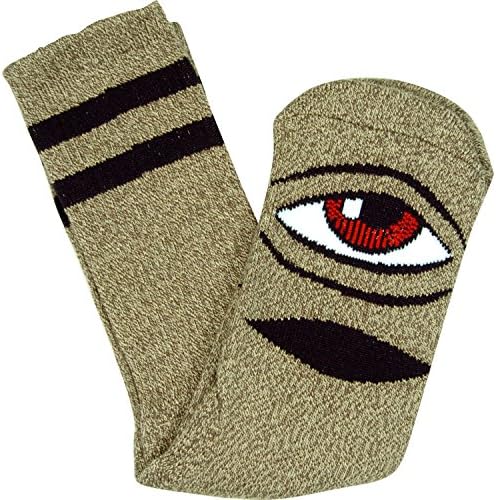 Toy Machine Skateboards Sect Eye Green Grey Heather Crew Socks - One size fits most