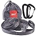 RALLT Premium Heavy-Duty Hammock Tree Straps with Carabiners - Extra Strength System with 20ft of 2000+ lb Non-Stretch Polyester Straps & Wire Gate Carabiners - Outdoor Camping Gear (Black, 2 Pack)
