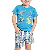 Little Bitty Toddler Boy Clothes Boys Summer Outfits Cotton Short Sleeve T-Shirt & Shorts Set 2-7Yrs