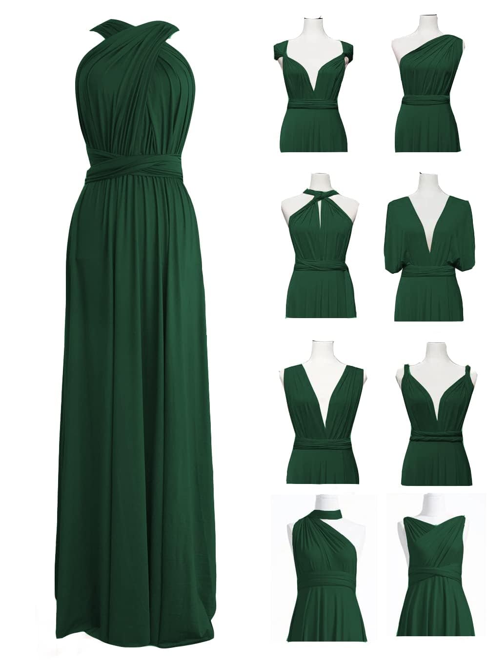 Photo 1 of TIRAS Emerald Infinity Dresses Long Bridesmaid Dresses Convertible Party Dresses for Bridesmaids 2025 Summer Transformer Evening Maxi Dresses for Women