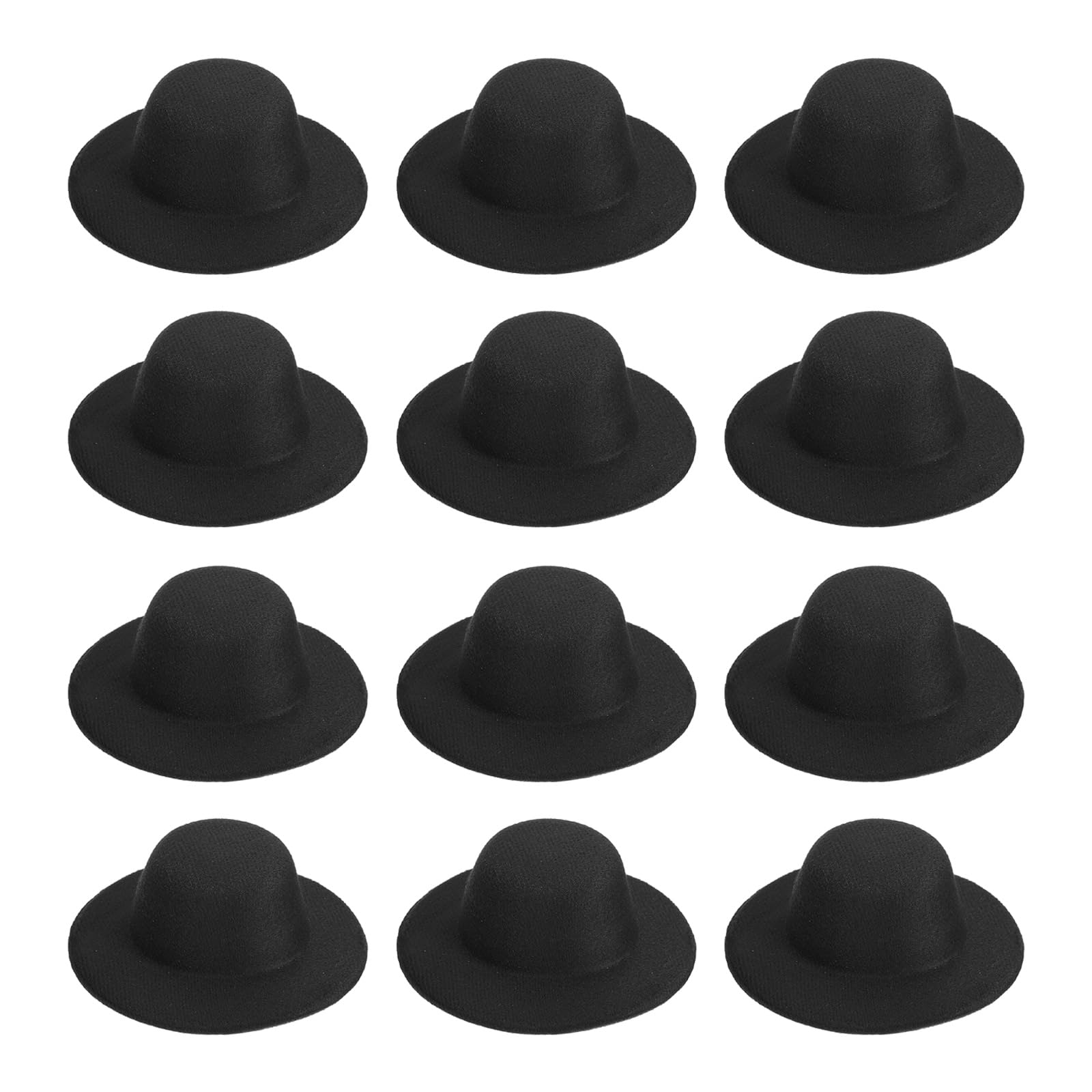 PATIKIL 4 Inch Mini Formal Hats, 12 Pcs Miniature Doll Hats Mini Top Hat for Crafts Hair Accessories Decorate Doll Snowman, Black