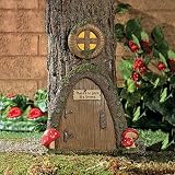Garden Gnome Home Door in a Tree Art Pieces Outdoor Yard Decor
