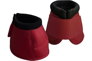 Gallopoff Equine Ballistic Overreach Bell Boots - No-Turn Horse Hoof Protection Boots (Sold in Pairs) WineRed Medium