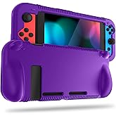 FINTIE Silicone Case Compatible with Nintendo Switch - Soft [Anti-Slip] [Shock Proof] Protective Cover with Ergonomic Grip Design, Drop Protection Grip Case (Purple)