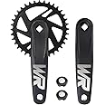 WEEROCK Mountain Bike Crankset 1 Piece/Single 32T/34T/36T/38T Charing Crank Set with 170mm Arm for Bicycle MTB, Compatible with Single Speed Bicycle and 6/7/8/9/10/11 Speeds Bike