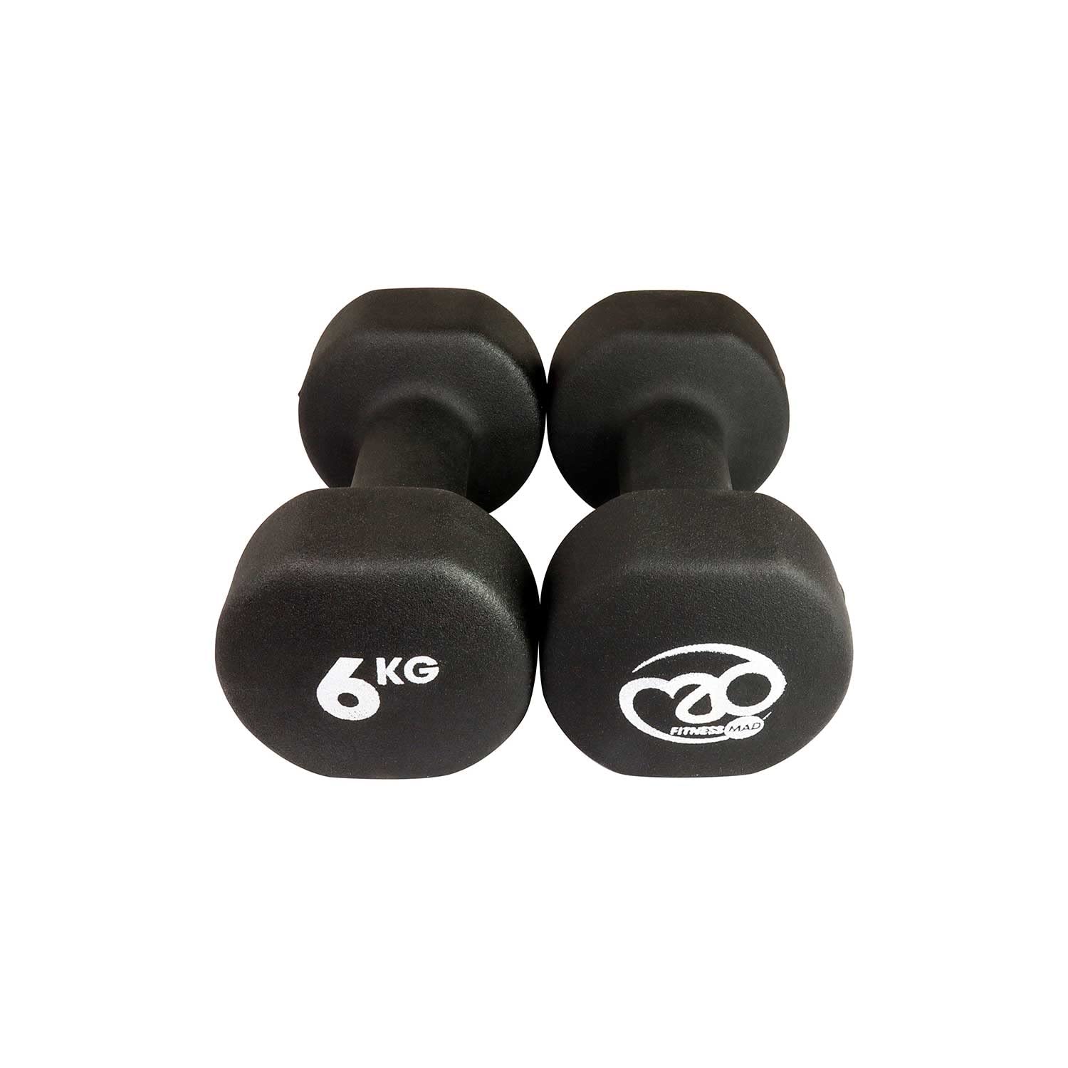 Fitness Mad Neo Dumbbells Weights 0.5kg - 6kg Black Pair