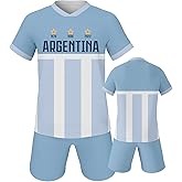 Soccer Jersey Kit Kids National Team Boys Soccer Jersey/Shorts Football Shirt Set Sport Uniform for Soccer Fans Gift 9-10Y