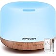 URPOWER 500ml Aromatherapy Essential Oil Diffuser Humidifier Room Decor Lighting with 4 Timer Settings, 7 LED Color Changing Lamp and Waterless Auto Shut-Off