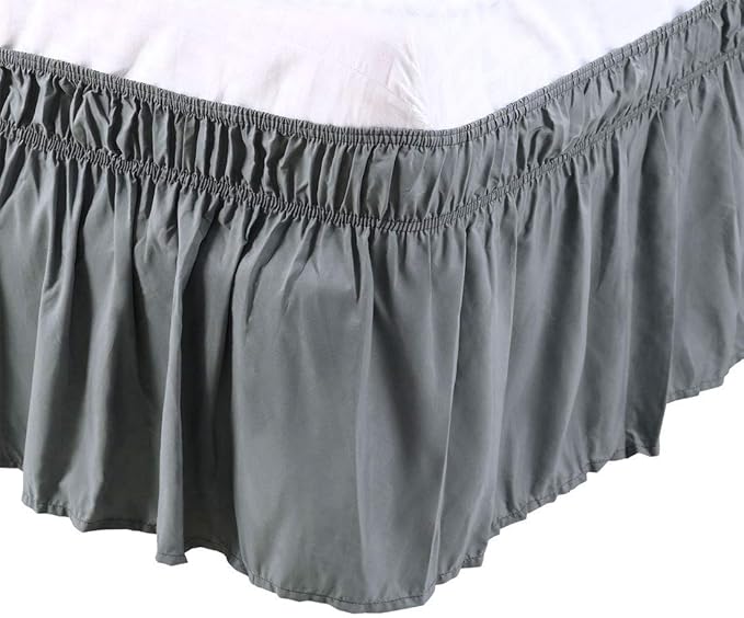 PiccoCasa Detachable Bed Skirt Wrap Around Three Fabric