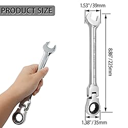 HARSKIYER 18mm Flex-Head Ratcheting Wrench, 12