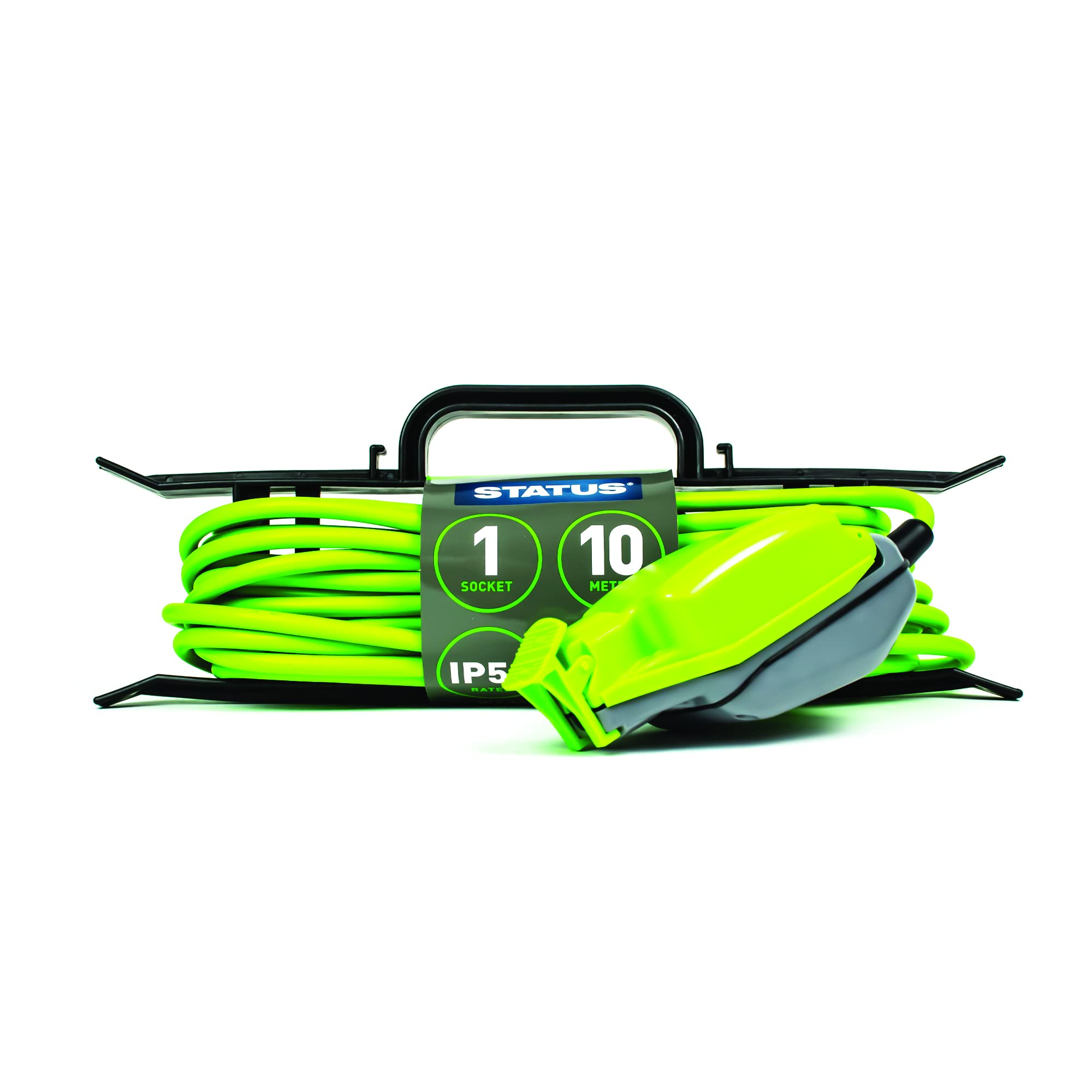 STATUS 10m Extension Lead, Single Socket, Green, Waterproof Outdoor Cable, IP54 Rated, 13 Amp Plug, Weatherproof, Heavy Duty Socket, Ideal for Garden Power Tools, DIY Use (1W10M13AIP54HFS6) — image 1