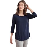 Latuza Women's Bamboo Viscose Pajama Tunic Top 3/4 Sleeve Sleep T-Shirt