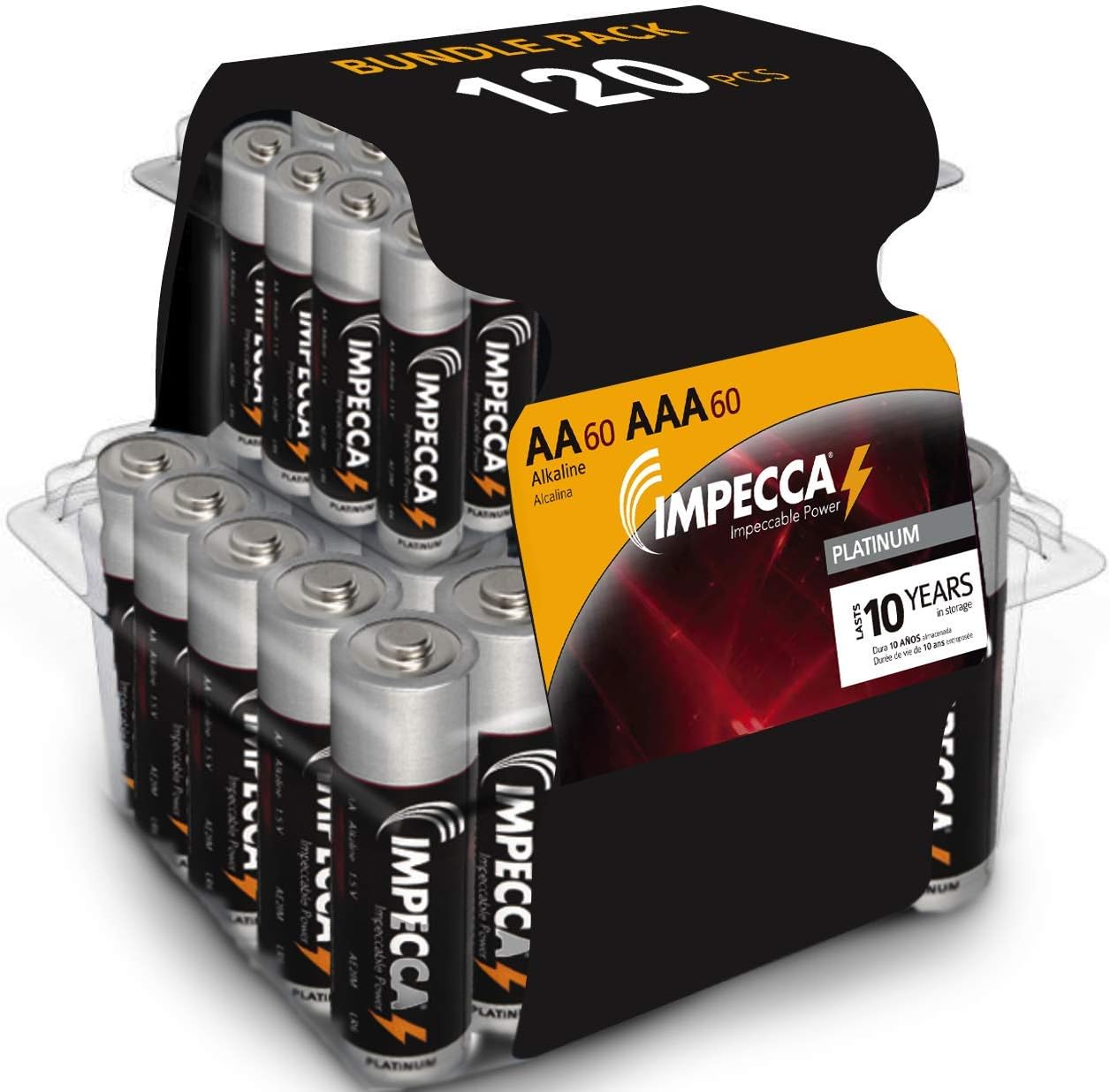 IMPECCA AA and AAA Batteries Combo Pack (100 Pack) High-Performance Alkaline Battery, AA 60 Count AAA 40 Count, Leak-Resistant, and Long-Lasting Technology