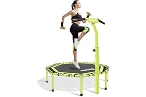 Gielmiy 40" Mini Trampoline,Silent Fitness Trampoline，Indoor Small Bungee Rebounder Cardio Trainer Workout for Adults（Max Load 330lbs）