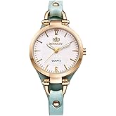 Avaner Women's Leather Quartz Watches: Slim Strap Small Face Ladies Elegant Dress Wrist Watches