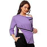Fleece Lined Post Surgery Shirt for Women Tear Away 3/4 Sleeve Adaptive Clothing for Rotator Cuff Recovery Shirt with Pockets