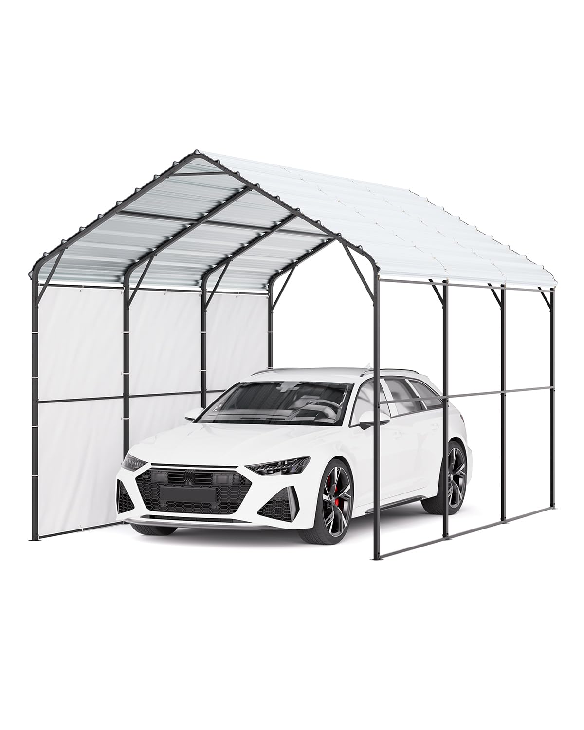 VEVOR Heavy Duty Metal Carport, 10' x 15' Outdoor