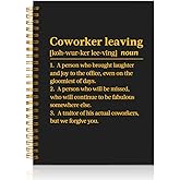 Mhfpl Coworker Leaving Funny Black Golden Spiral 160 pAGES Notebook, Coworker Leaving Job Notebook Gifts, New Start Gifts for Colleagues Staff Employee, Goodbye Gifts for Teammates Office Worker