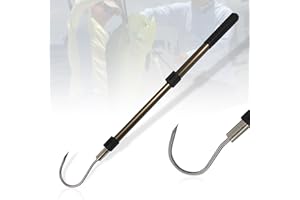 Dutiplus Fish Gaff with Sharp Stainless Steel Fishing Hook Tackle Non-Slip Handle Thickened Aluminium Alloy Pole for Saltwate