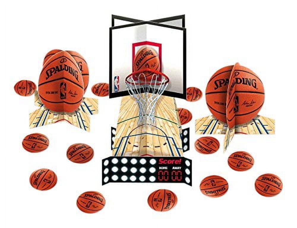 Amscan 288636 Spalding Basketball 3D Cardstock Decorating Kit-23pc, 1 Pack
