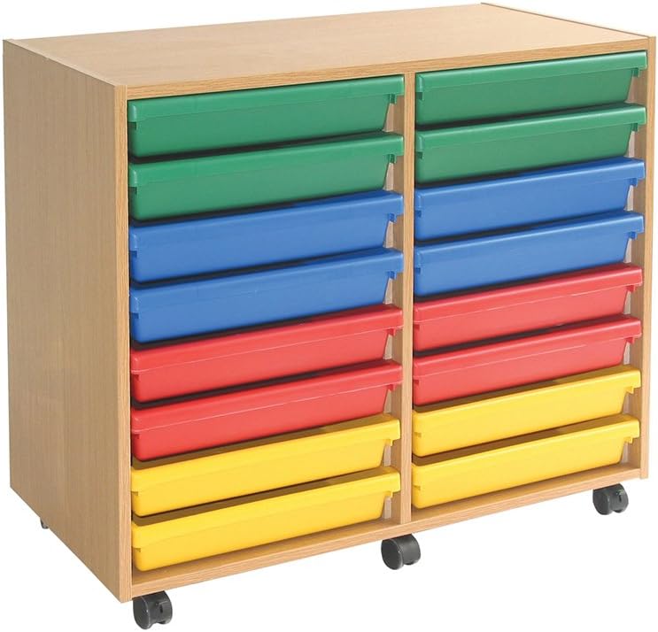 Monarch Education Furniture 16 Tray A3 Paper Storage with 2 Stacks of 8 Trays
