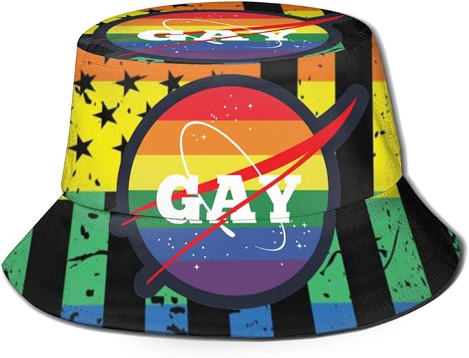 Gay Pride Cute Print Reversible Packable Bucket Hat Summer