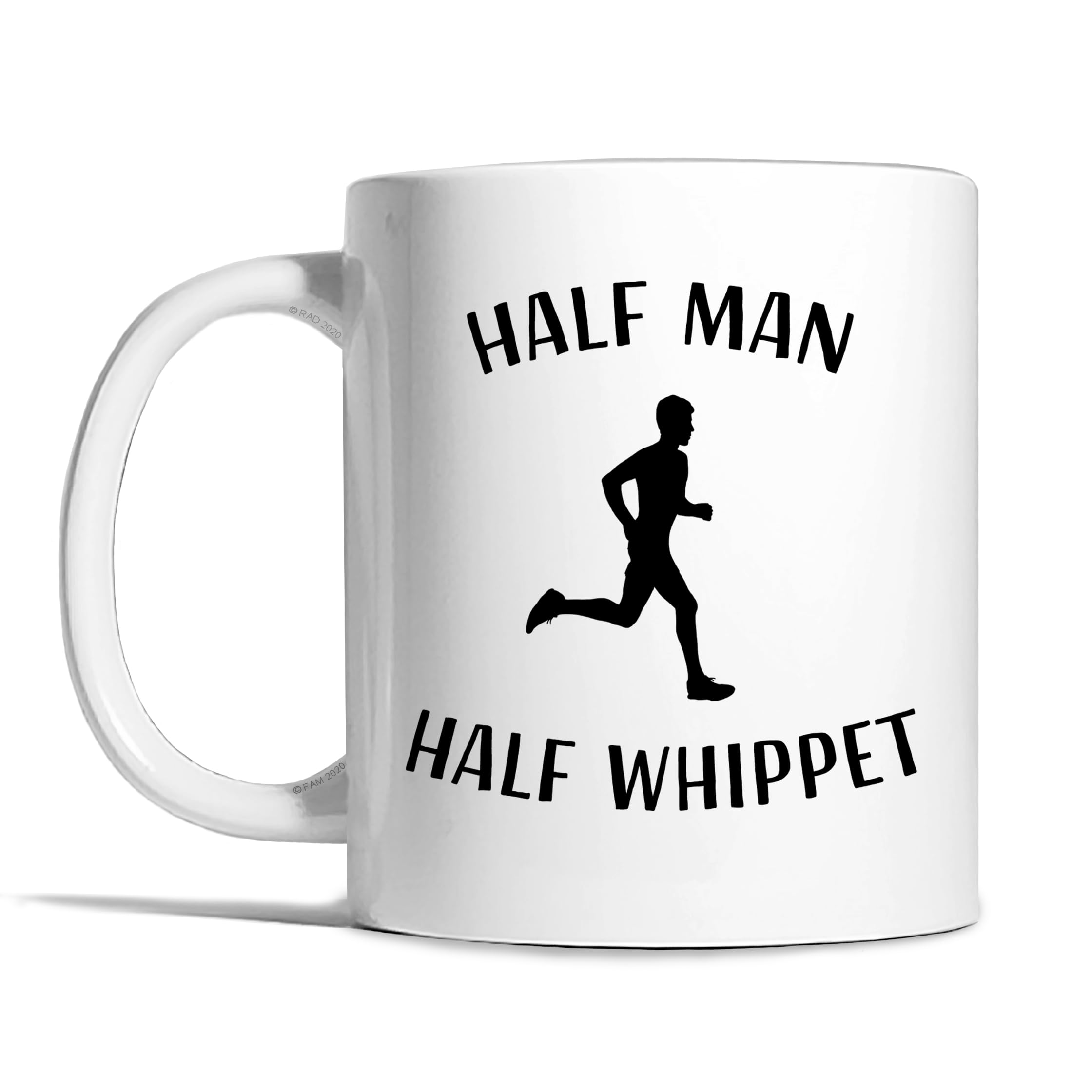 Risk-A Designs Half Man Half Whippet Ceramic Mug, Runner Gift, Half Man Half Whippet Mug, Whippet Dog, Half Marathon Runner, Marathon Runner Gift, Athletes Gift, Running Gift, Mens Gift