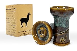 Premium Ceramic Hookah Bowl Made by Alpaca Bowl - MiniRook– Hookah Head Bowl Premium Shisha Bowl Phunnel Hookah Bowls for Smoking with Hookah - Hookah Top Bowl (Blue Brown)