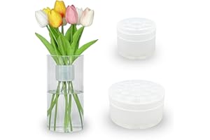 Gecdlye Silicone Spiral Ikebana Stem Holder,Flower Arrangement Holder for Vases,Ikebana Stem Holder Ring,DIY Bouquet Twister Flower Arrangement (2Pack White S+L)