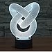 YANGHX 3D Illusion Lamp Circles Modern 100~240v Night 7 Color Change LED Desk Table Light lamp (Color: Multicolor)