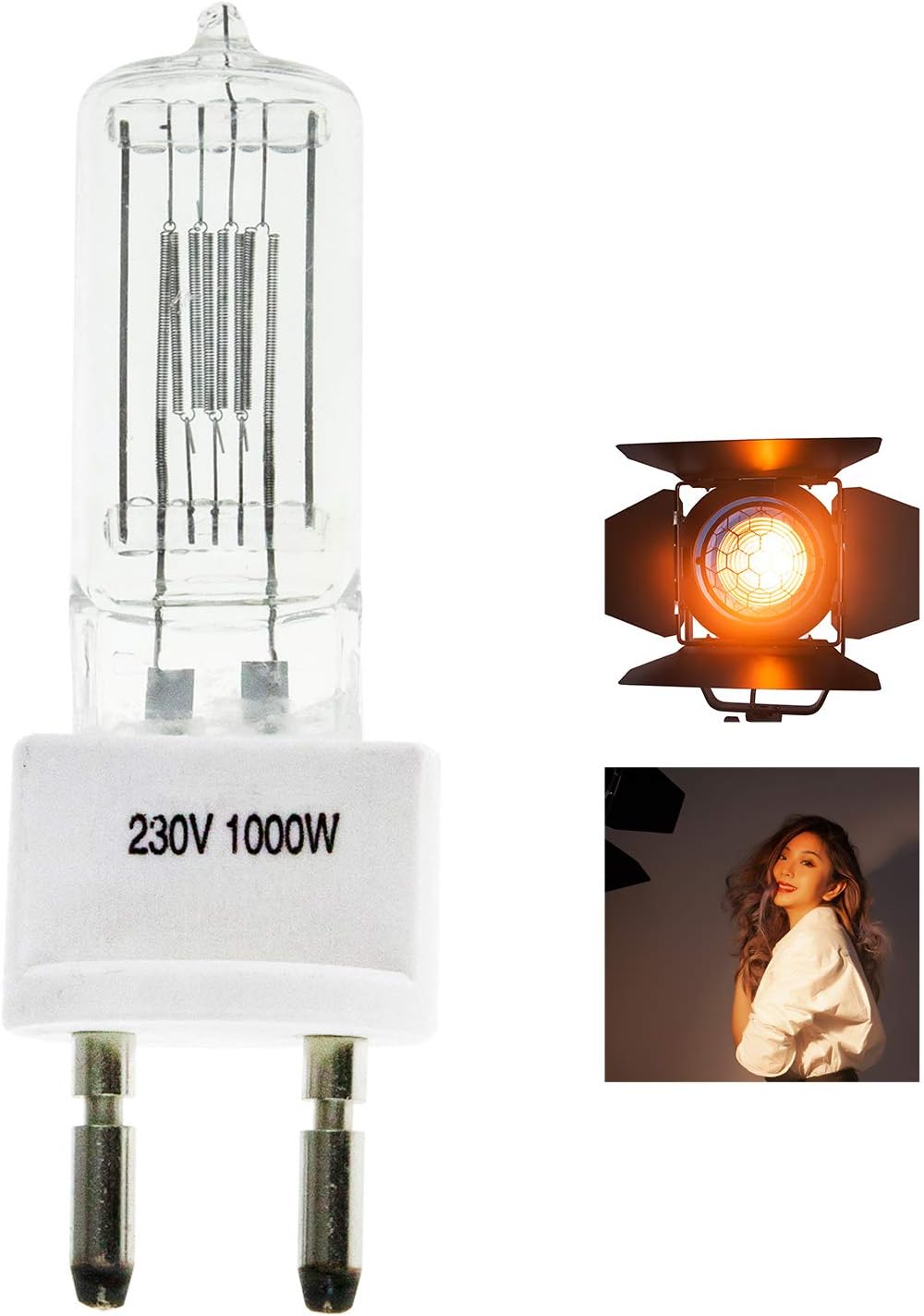 5 x 1000W Tungsten Fresnel Halogen Bulbs, Halogen Bulbs, 3200K 230V, Continuous Fresnel Tungsten Light for Product Photography - Image 4