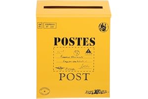 Holibanna Iron Wall Mount Mailbox Outdoor Letter Box with Large Capacity for Envelopes Decorative Vintage