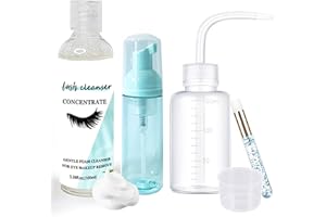 AREMOD Eyelash Extension Cleanser, 100ml Concentrate - Makes 30 Bottles of 60ml Lash Shampoo, Mineral Oil Free, Foam Lash Cleaner Kits with Brush for Home Salon