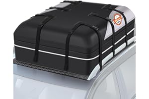 Sailnovo Rooftop Cargo Carrier - 21 Cubic PVC Waterproof Roof Rack Cargo Carrier for Top of Vehicle with/Without Rack, Soft-Shell Car Top Carrier Includes Anti-Slip Mat, Luggage Lock, 6 Door Hooks