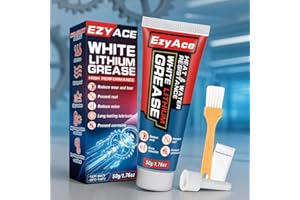 Ezyace White Lithium Grease, Garage Door Lubricant, Multi-Purpose Bike Grease for Hinges, Bearings, Gears, Track Rail, Waterproof&Heat Resistant Bearing Grease Ideal for Automotive, Marine, 1.76oz