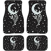 YSTARDREAM Star Moon Carpet Protector Mat Car Accessories for Women Men Front and Rear Car Floor Mats Set of 4 Universal Fit Non-Slip Washable and Easy to Clean