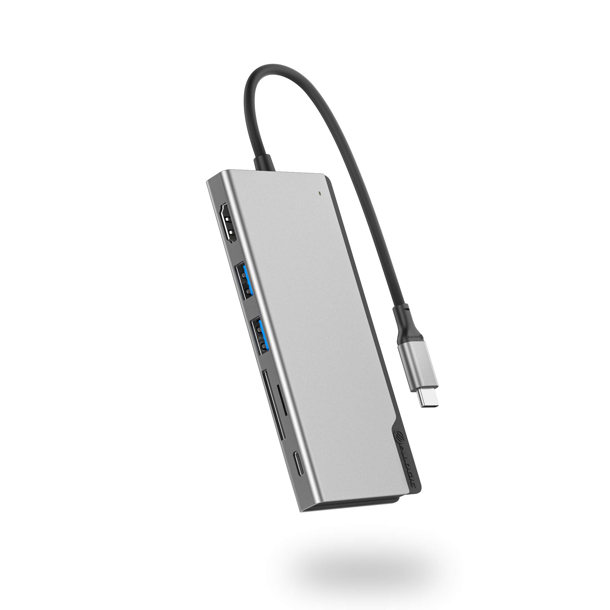 ALOGIC USB C Hub, 6-in-1 Hub,4K HDMI,2 USB 3.0,1 USB C with Data & 100W Laptop Charging for MacBook Pro/Air(Thunderbolt 3 Compatible),iPad Pro/Air 2020, XPS one size grey (space grey)