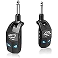 JOYO 2.4GHz Wireless Guitar System 4 Channels Rechargeable Audio Wireless Transmitter Receiver for Guitar Bass Electric Instr