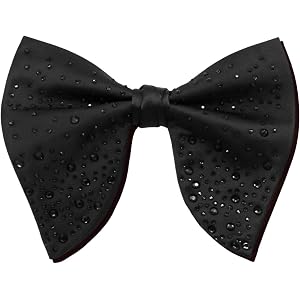 Thfaeyta Sparkle Oversized Bow Ties for Men Pre Tied Mens Bowtie | Adjustable Mens Bow Tie Sparkly Men's Bow Tie Pretied Rhin