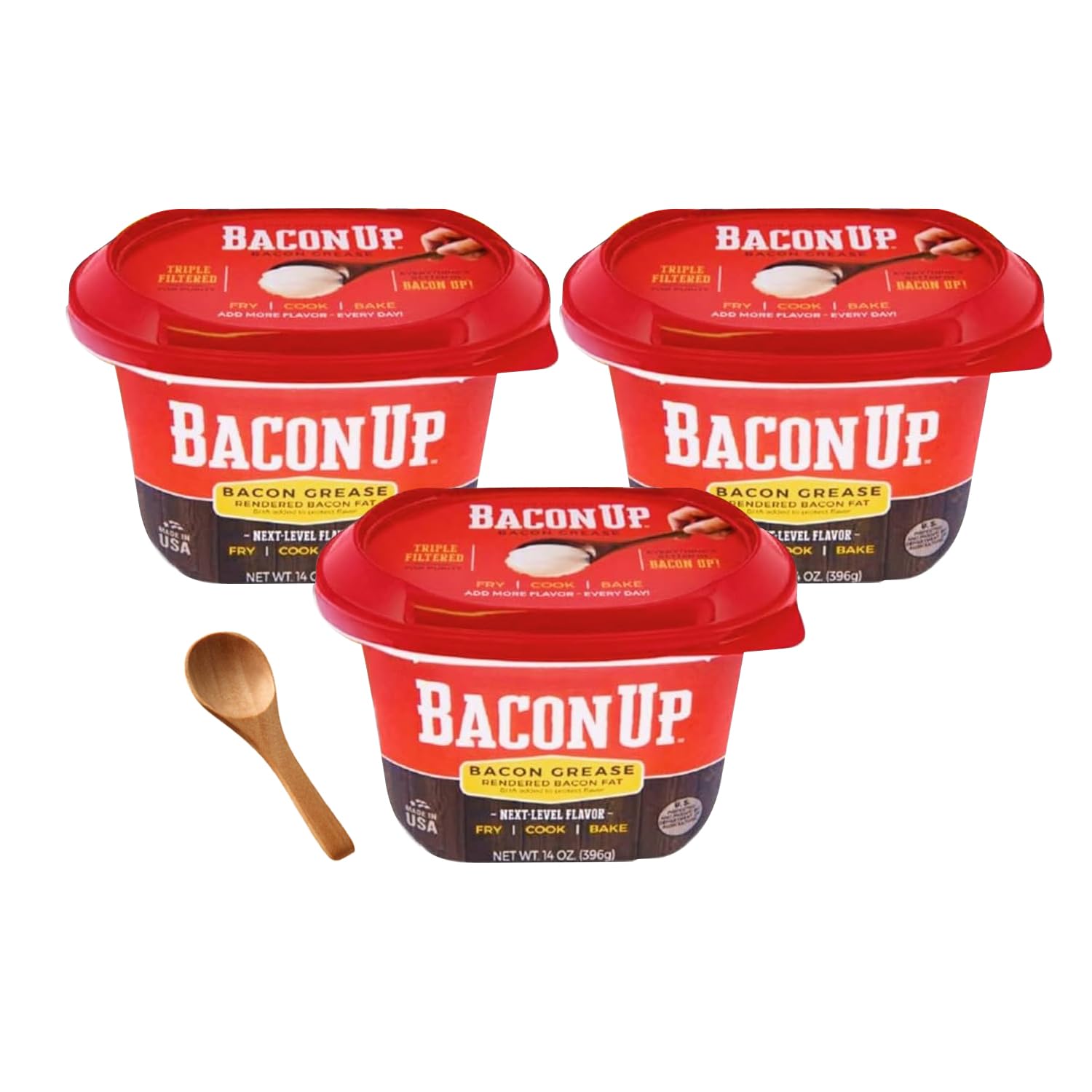 Bacon Up Bacon Grease for Cooking - 14 Ounce Tub of