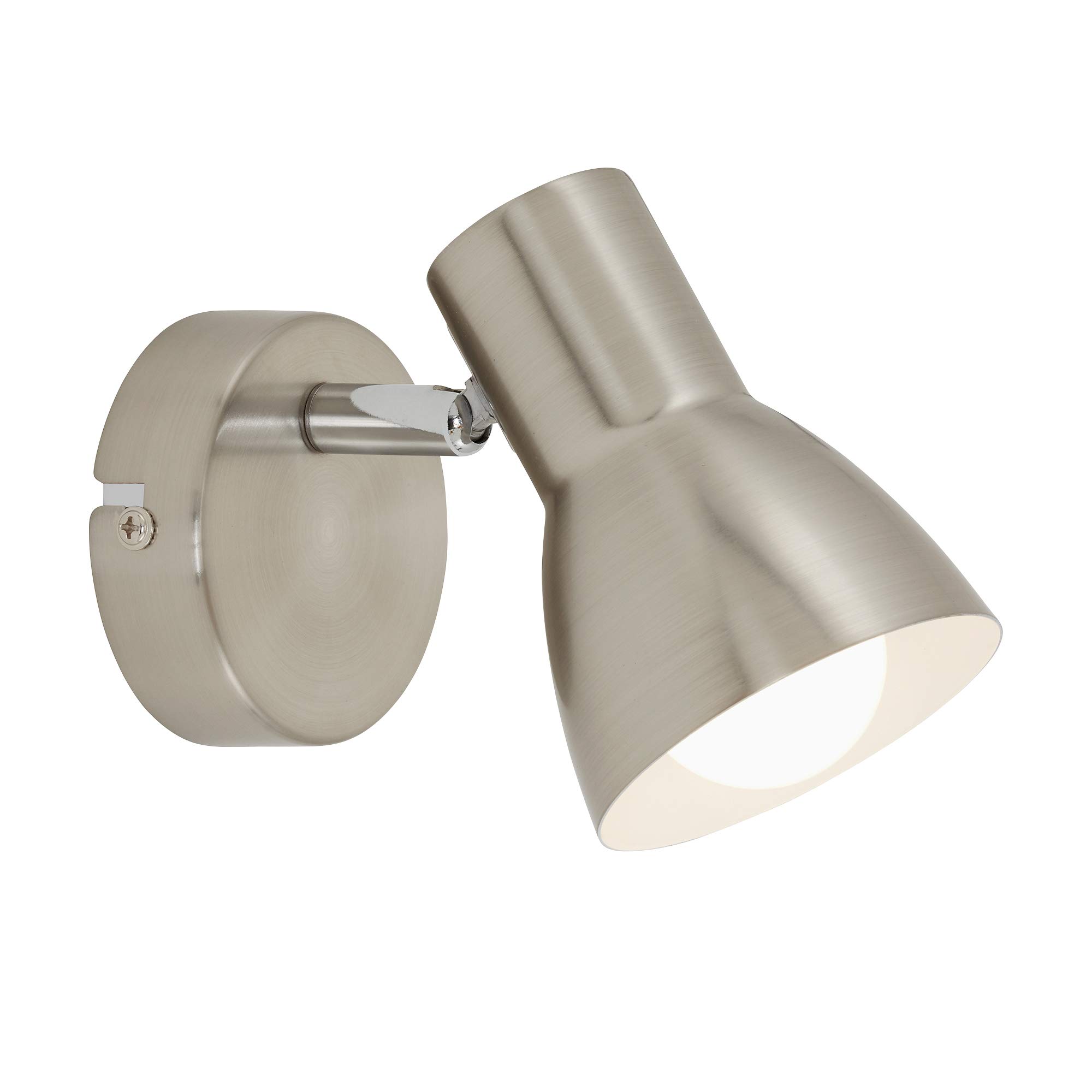BRILONER Leuchten Leuchten - Wall Light, Wall Spotlight, rotatable and swivelling Spotlight, 1x E14, max. 25 Watt, matt-Nickel, 80x130mm (DxH)